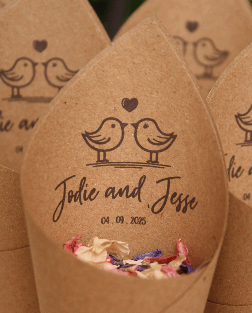Love Birds Confetti Cones (10)