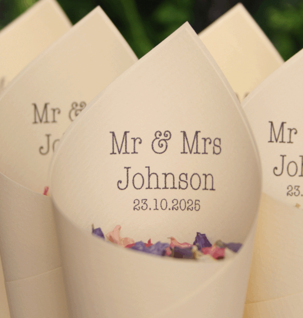 Mr & Mrs Confetti Cones (10)