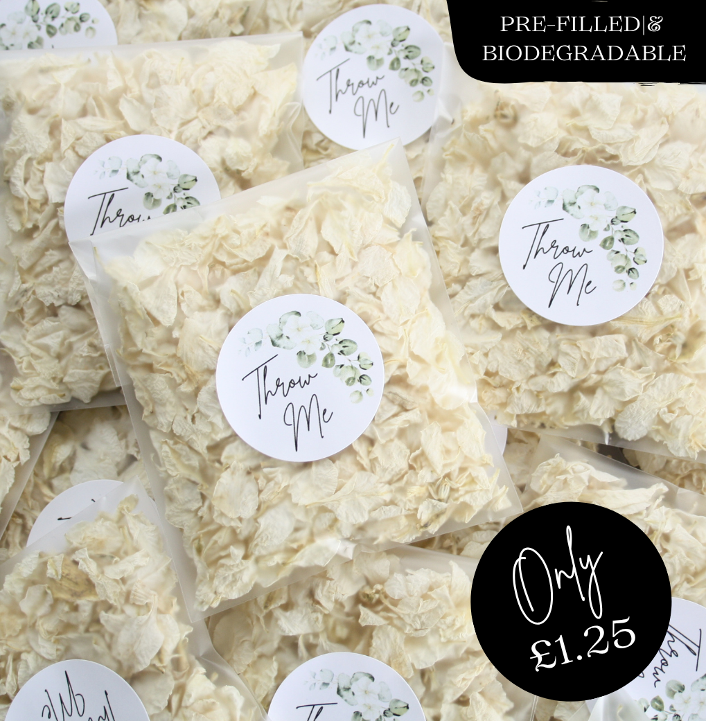 "Throw Me" Wedding Confetti Packets