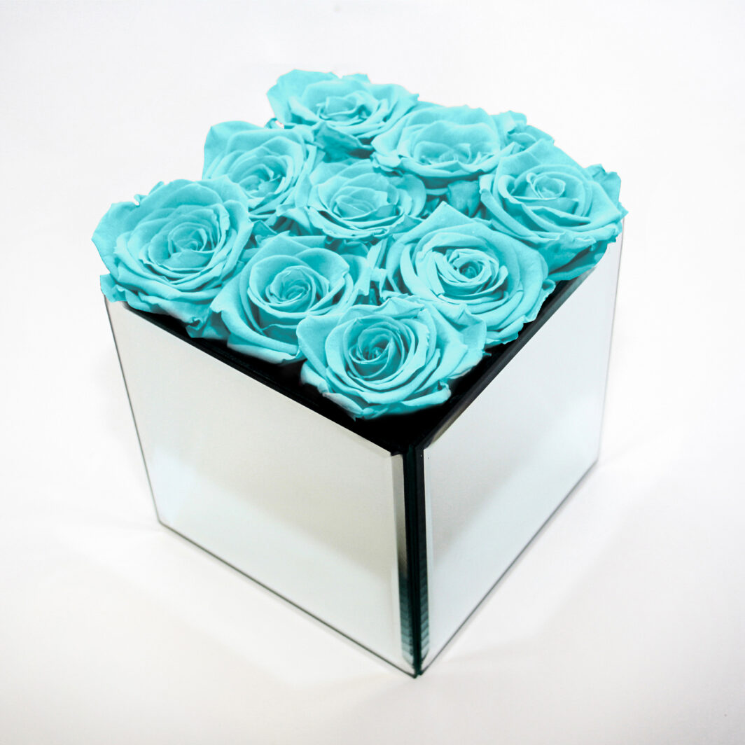 Aqua Preserved Rose Box - Large