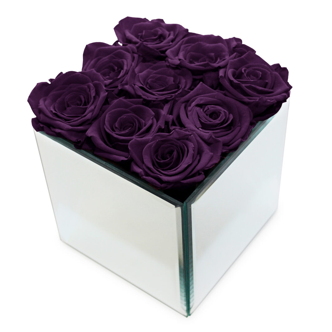 Dark Purple Preserved Rose Box - Large