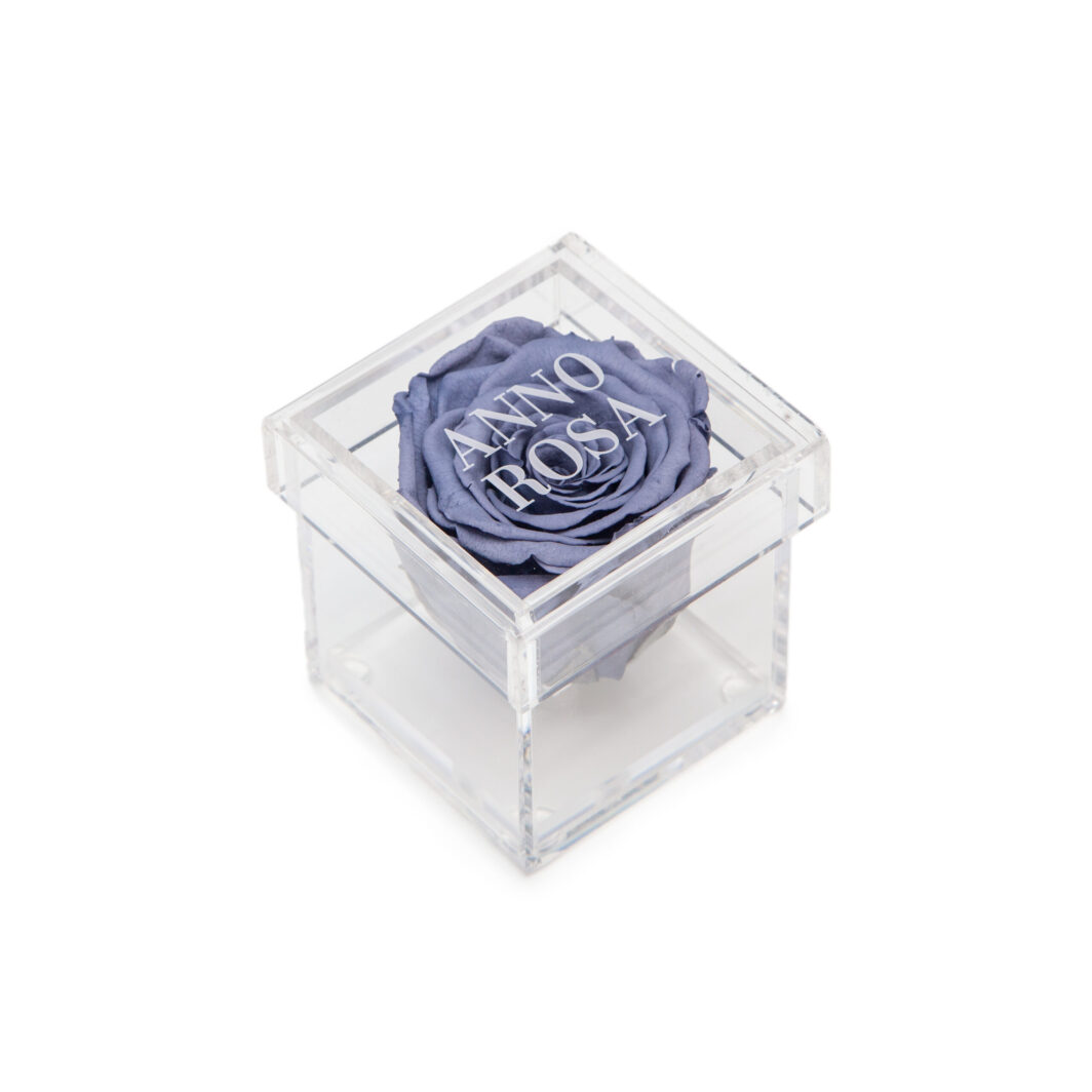 Grey Preserved Rose Cube Amour