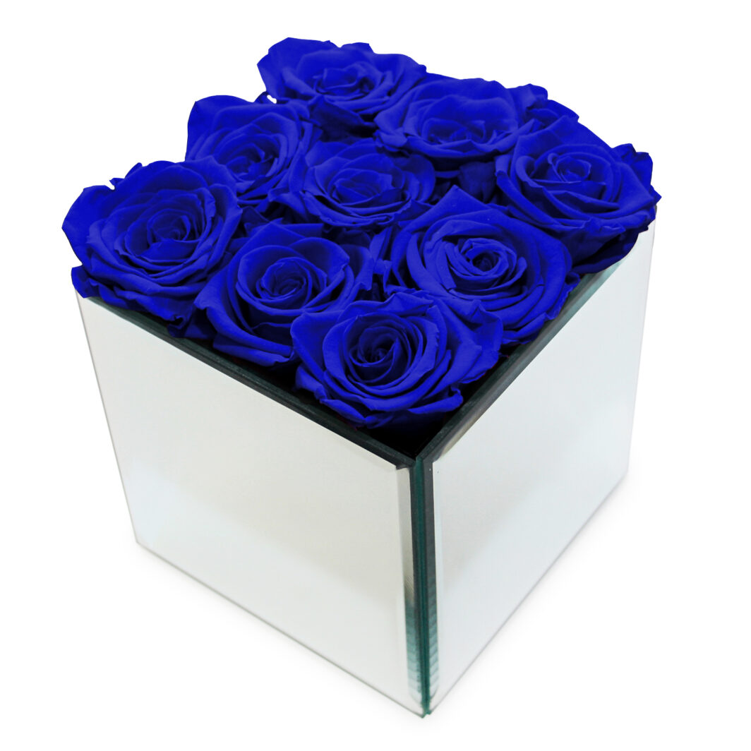 Dark Blue Preserved Rose Box - Large