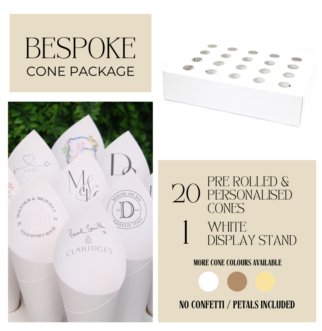 Bespoke Confetti Cones Package -  20 Cones & 1 Stand