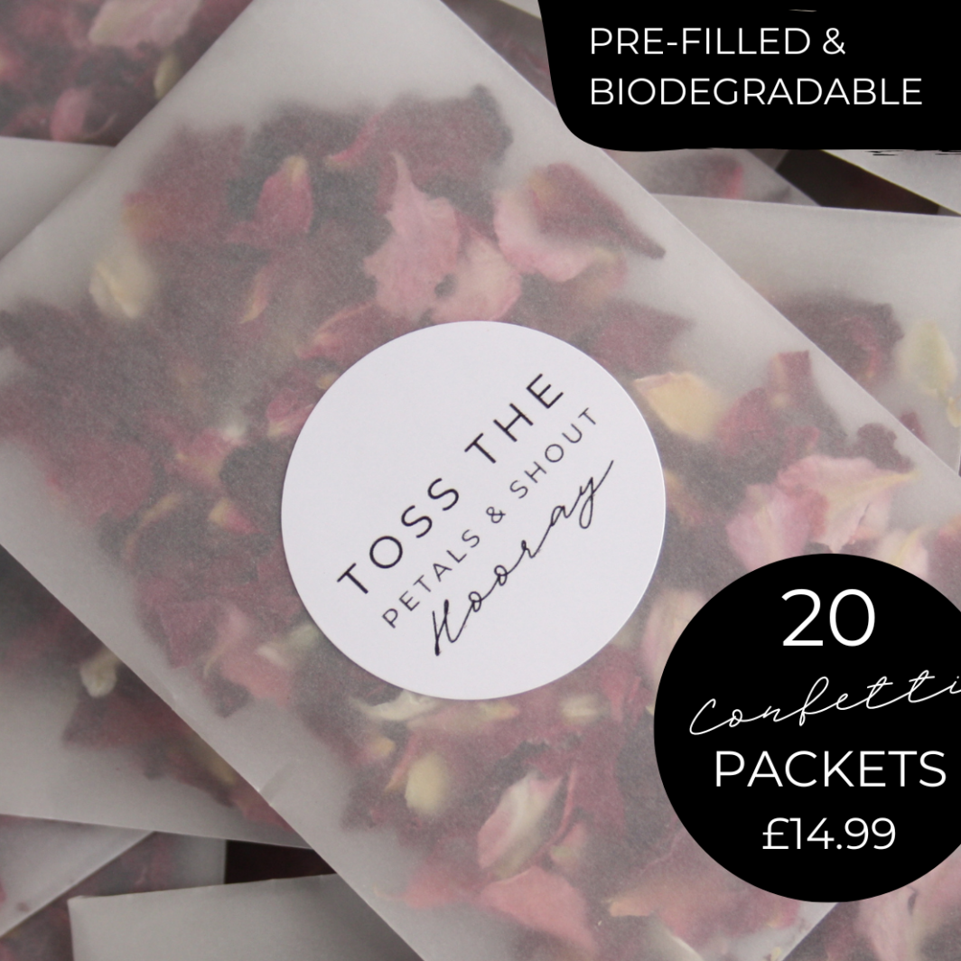 20 Biodegradable Confetti Petal Packets