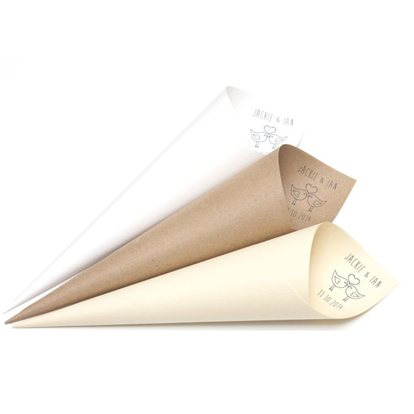 Love Birds Confetti Cones Love Birds Confetti Cones