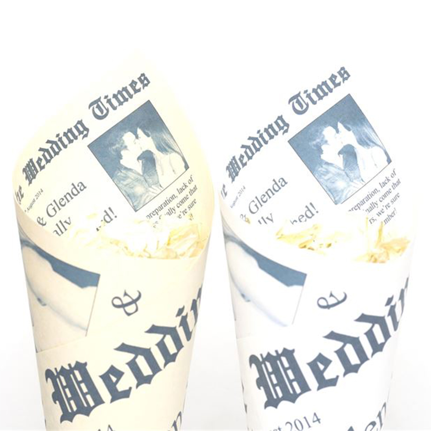 Newspaper Style Confetti Cones