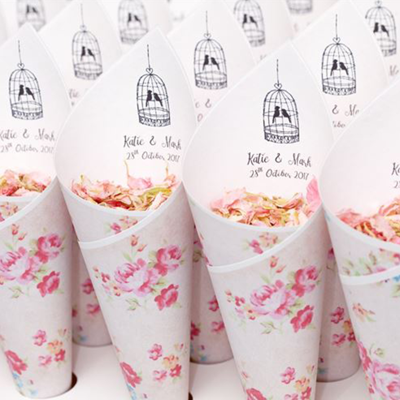 Vintage Tweet Hearts Confetti Cone Package Vintage Tweet Hearts Confetti Cone Package